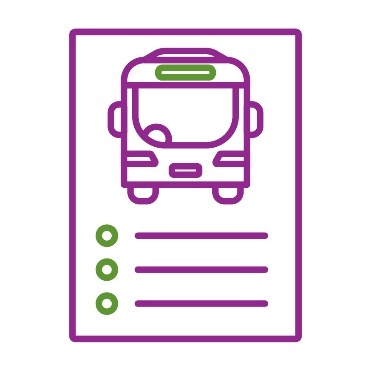 A document showing a bus and a list.
