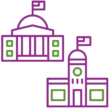 A State Government icon and a local government icon.